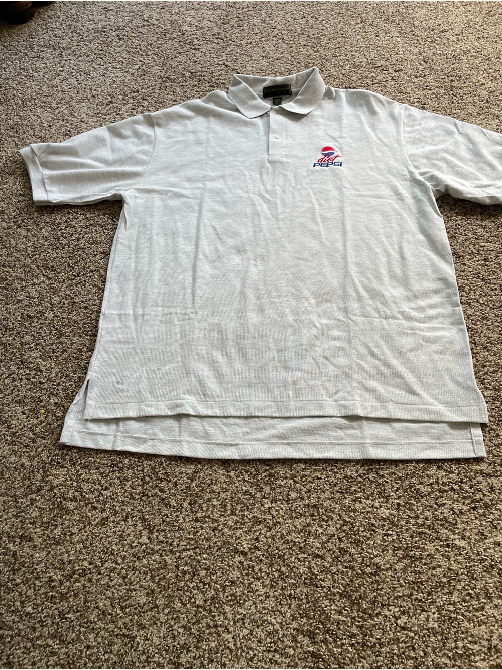 Vintage Diet Pepsi Embroidered Polo Shirt – Country Cottons, Made in USA, XL